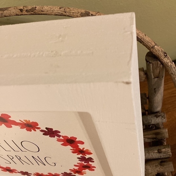 Rae Dunn "HELLO SPRING" Wooden Tabletop Sign (EUC!) - Picture 3 of 5